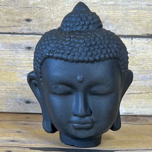 Buddha decorative head sculpture  Skze 6” X 4” Approx Plaster or similar - Picture 2 of 9